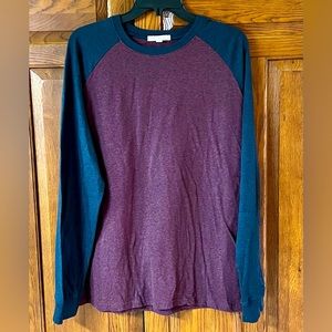 Threads 4 Thought Long Sleeve Crew Shirt - Maroon with Navy - Men’s Large (57)